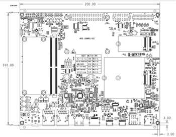 Mechanical Drawing - MYIR MYD-JX8MPQ Development Boards